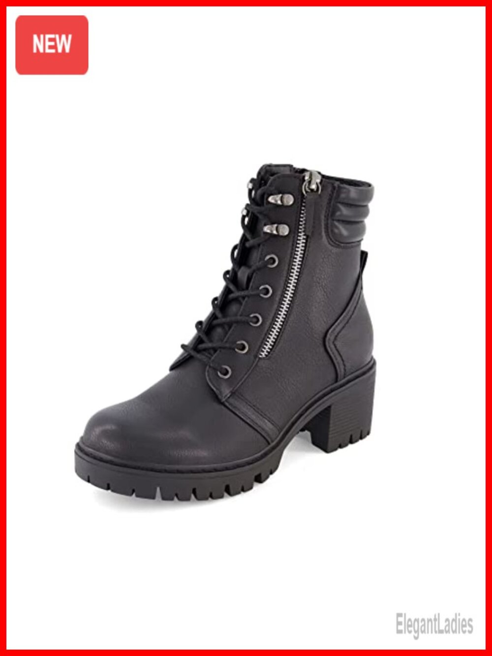 Women's Ramsey Lace-Up Ankle Boot Vegan Nubuck Leather Memory Foam Side Zipper